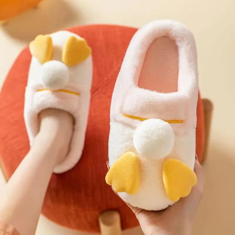 

Women Cotton Slippers Warm Winter Slippers Cartoon Plush Cotton Slippers Lovers Cotton Fuzzy Shoes Home Thick Bottom Plippers