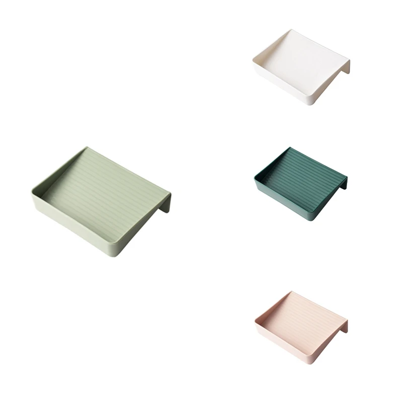 

Wall Mounted Soap Dish Simple Soap Box With Drain Holes Bathroom Storage Rack Sponge Holder Container Rack Kitchen