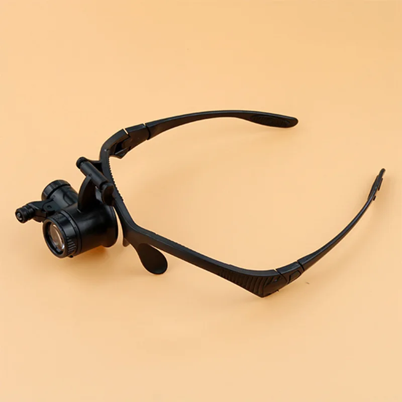 

High definition 25x head mounted glasses with LED light adjustable magnifying glass, dedicated microscope for clock maintenance