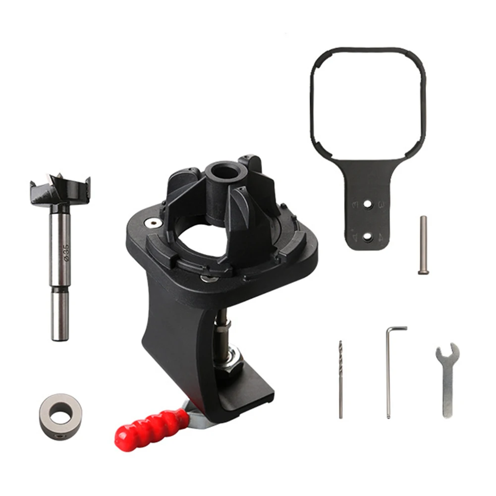 

35mm Hinge Boring Jig Hole Drilling Guide Locator Kit Woodworking DIY Tools Hole Opener Template for Door Cabinets