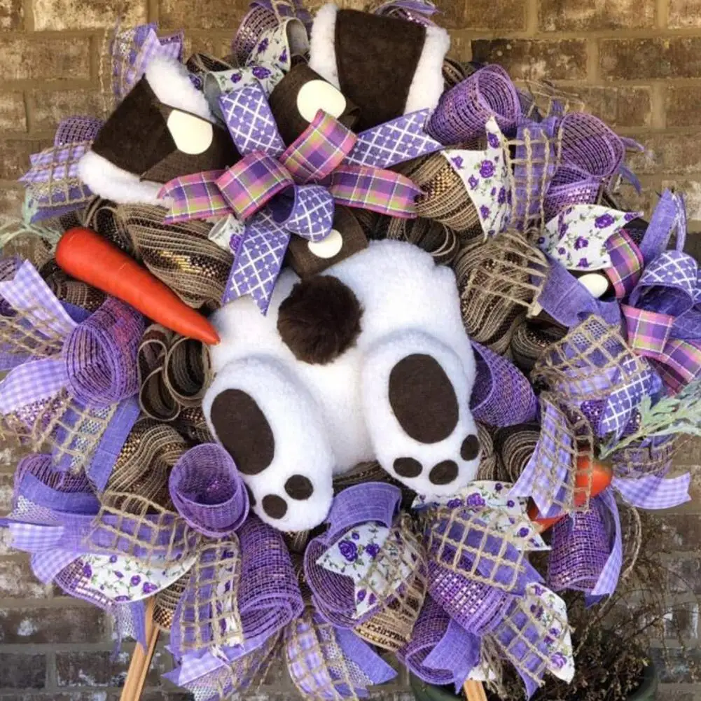 

Пасхальный венок в виде кролика, Банни и ягодиц с пасхальным крестом, гирлянда для хранения, домашний мультяшный Свадебный весенний декор, декоративный венок, B T4V6