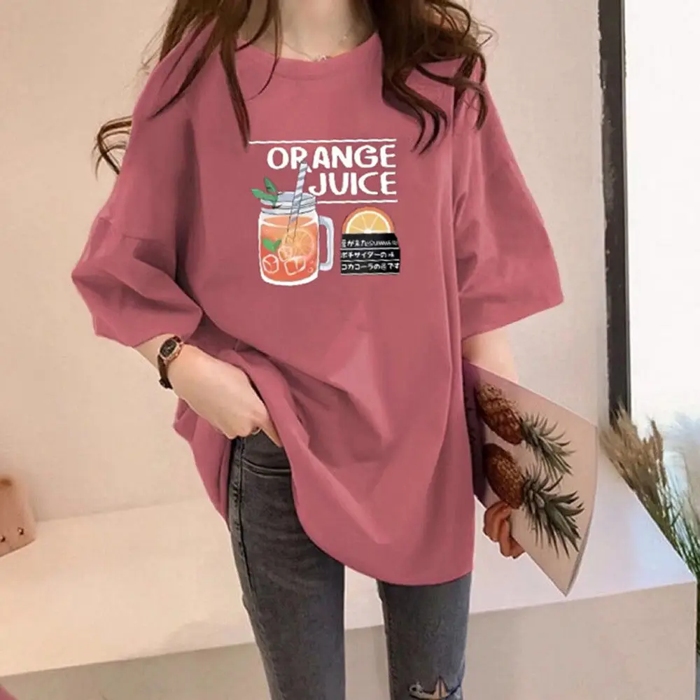 

2022 Summer New Korean Version Fashion Simple Loose and Slimming Short-sleeved T-shirt Women