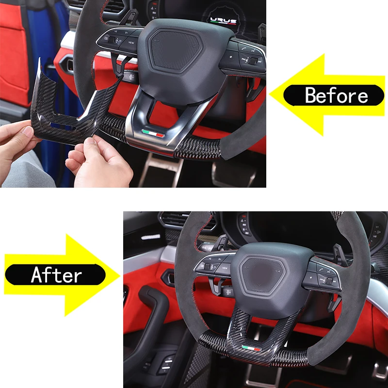 Настоящее углеродное волокно автомобильный Стайлинг декоративная рамка на руль