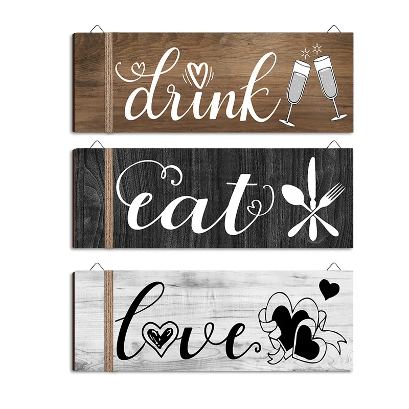Kitchen Restaurant Wall Decoration Wooden Sign Festival Atmosphere House Number Pendant |