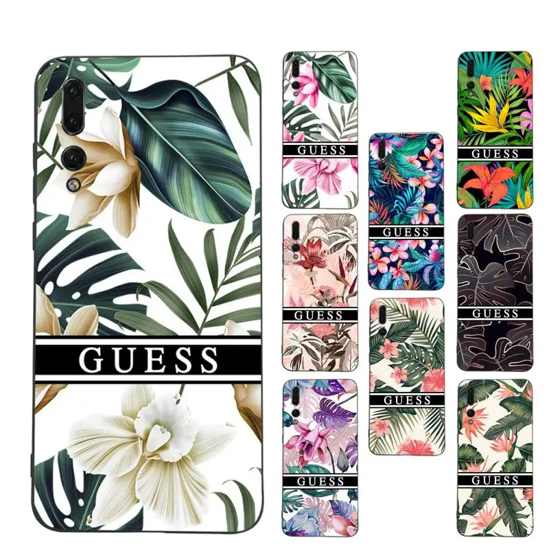 

Art Flowers & Banana Leaf GUESS Phone Case Soft Silicone Case For Huawei p30lite p30 20pro p40lite P30 Capa