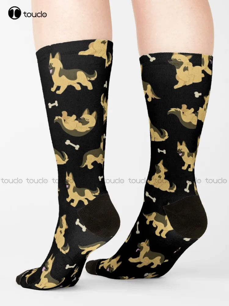 

Adorable German Shepherd Cute Puppy Dog - Pattern 2 Socks Cow Socks Street Skateboard Socks Hd High Quality Harajuku Cartoon Art