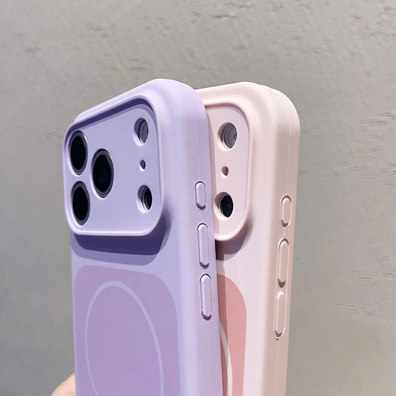 Фото Цветной силиконовый чехол с технологией Color Blocking для Magsafe, совместимый с iPhone 18, 17, 16, 15, 14, 13 Pro Max, с магнитной беспроводной зарядкой, ударопрочный. №5