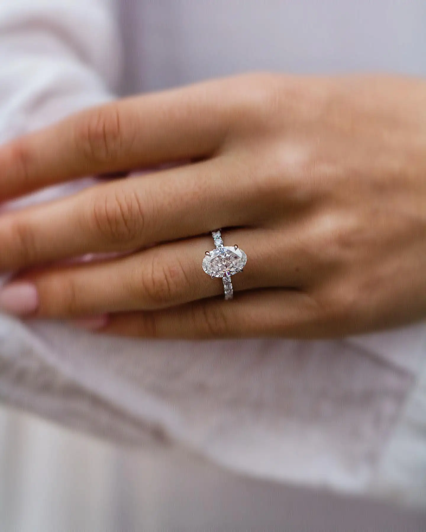 JOVOVASMILE  14k 18k Gold Moissanite Wedding Rings 3.85 Carat 11.5x7.5mm Crushed Ice Hybrid Oval Bague Moissanite VéRitable