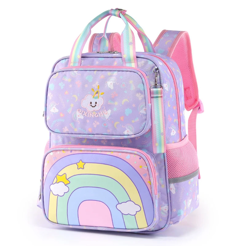 Children's Backpack for Girls School Bags Fashion Unicorn Rainbow School Backpack 1 Grade Princess Cartoon Kids Bookbag Mochilas