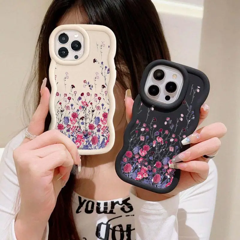 Цветы с волнистыми краями для OPPO A60 A57 4G A77S A77 A76 A36 A79 A92 A72 A98 A96 F11 F9 RENO 11 8 7 6 5 Pro 11F 2F 2Z 6Z