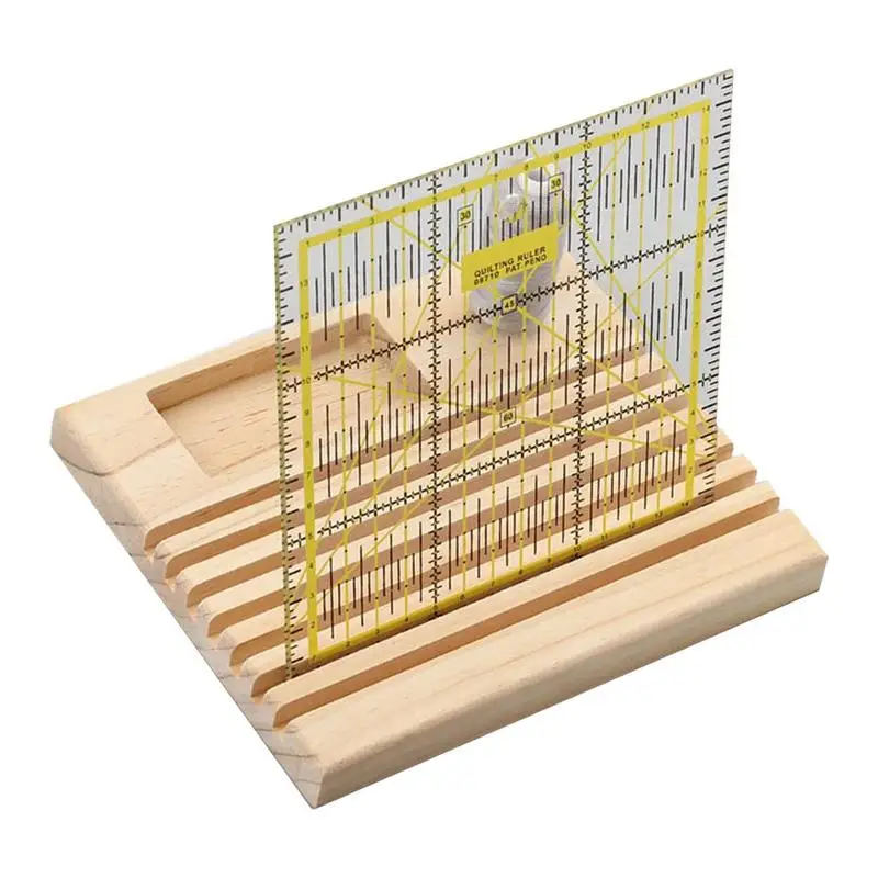 

Wooden Quilting Ruler Rack Wood Spools Rack Hand Patchwork Tool Wooden Ruler Rack Patchwork Ruler Holder For Sewing Ruler