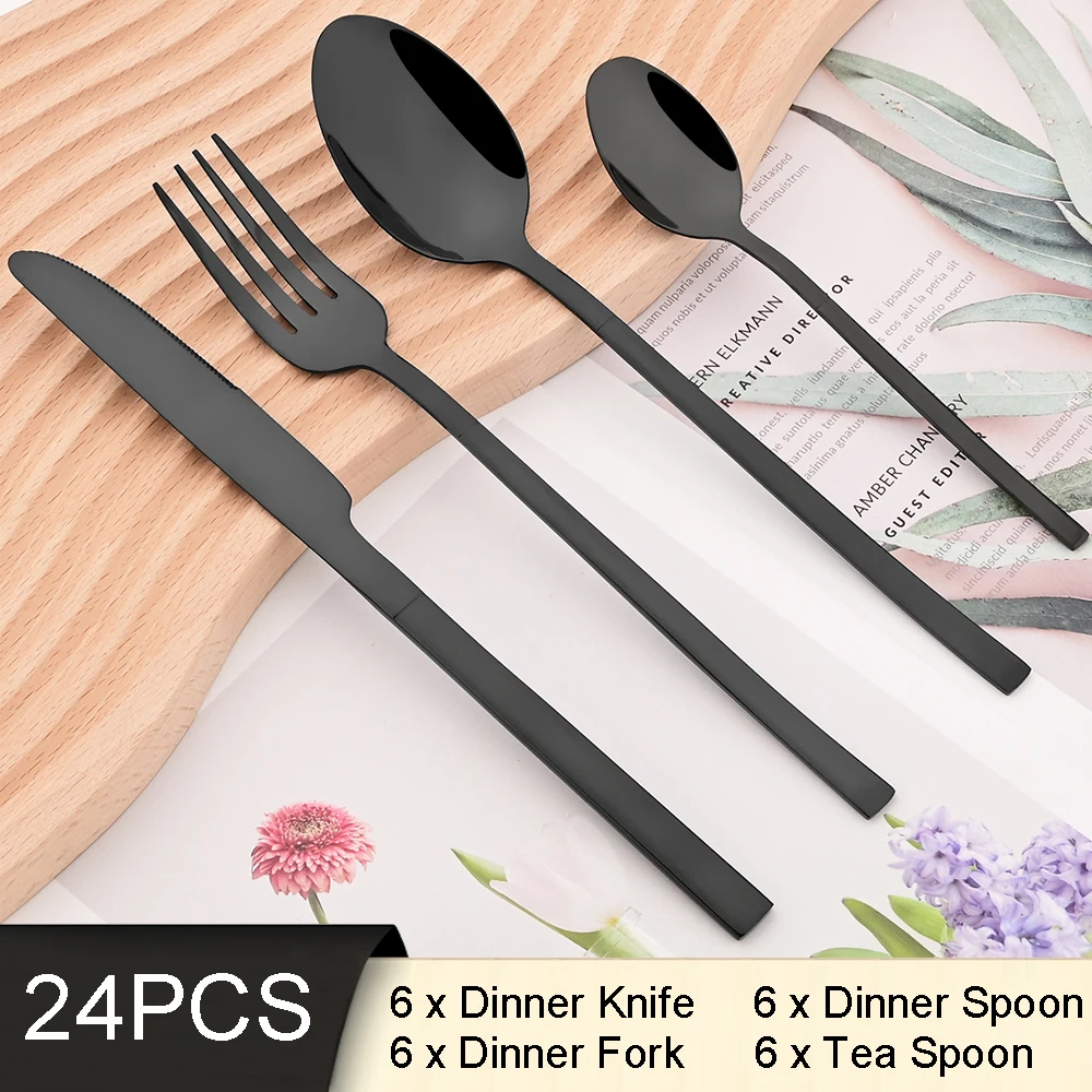 Knife Fork Tea Spoon Cutlery Set Stainless Steel Flatware We