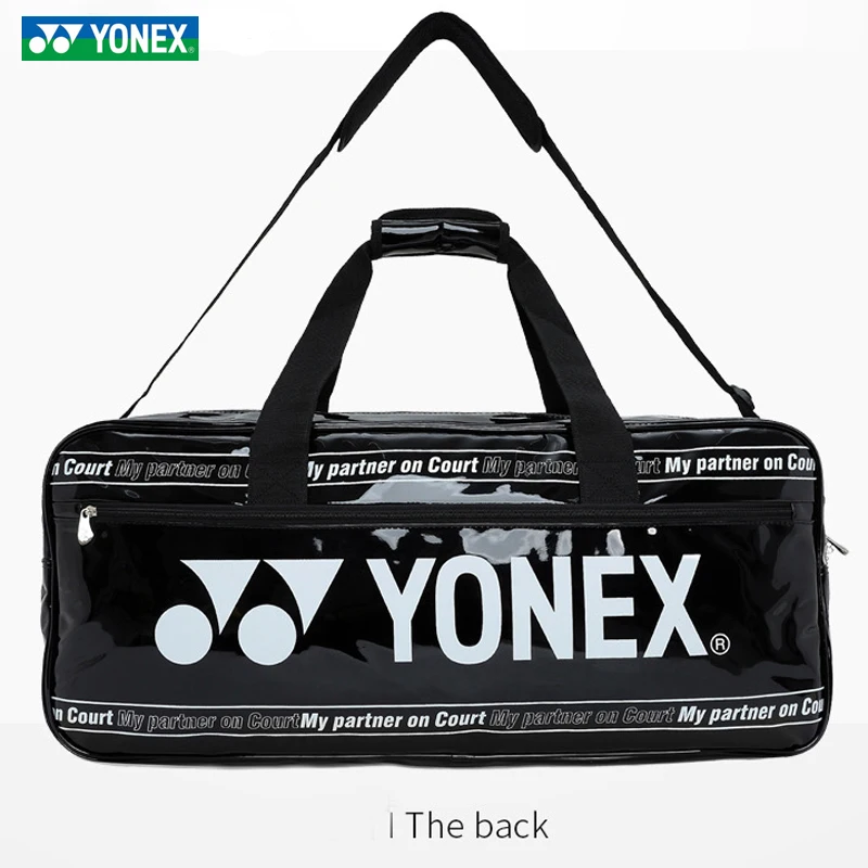 YONEX Waterproof PU Patent Leather Laser Tennis Racquet Bag Backpack Korean Design Large Badminton Bag Limited Edition 219BT004U