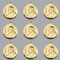 10pcs alloy vintage gold color engraving god coin charms for jewelry making diy necklace bracelet keychain pendants accessories
