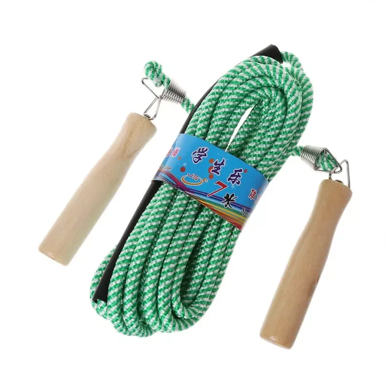 

Hot Wooden Handle Skipping 5m 7m 10m Gym School Group Multi Person Rope Jumping B36F