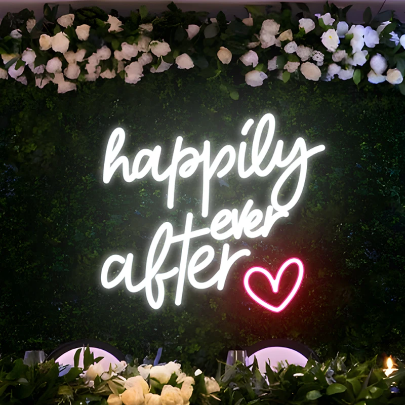

Happily Ever After Neon Light LED Neon Sign for Wedding Party Birthday Bar Pub Room Neon Signs Room Wall Home Decor Neon Lamps
