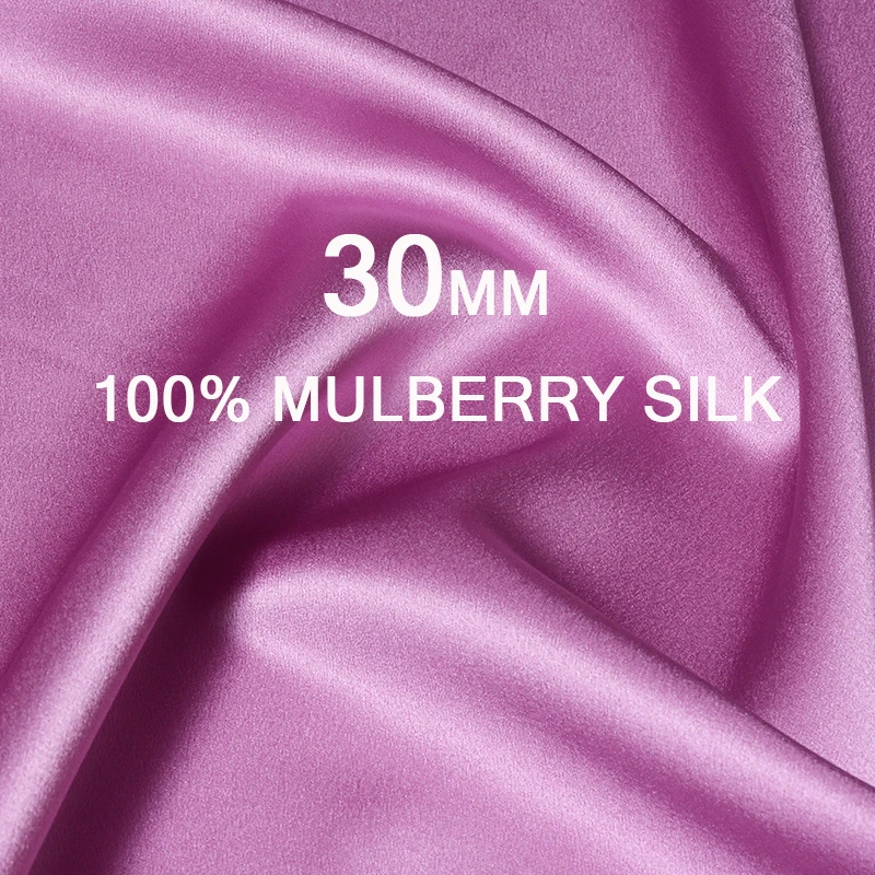 

Silk Charmeuse Fabric Glossy eco Natural Silk Satin Material 114cm Pure romantic lavender purple For Gown dresses manufacturers