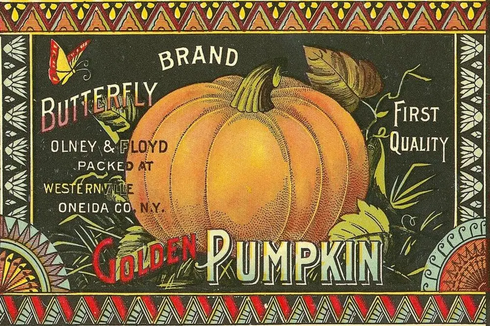 

Vintage Pumpkin Advertisment, Retro style Metal Sign, Autumn, halloween, harvest