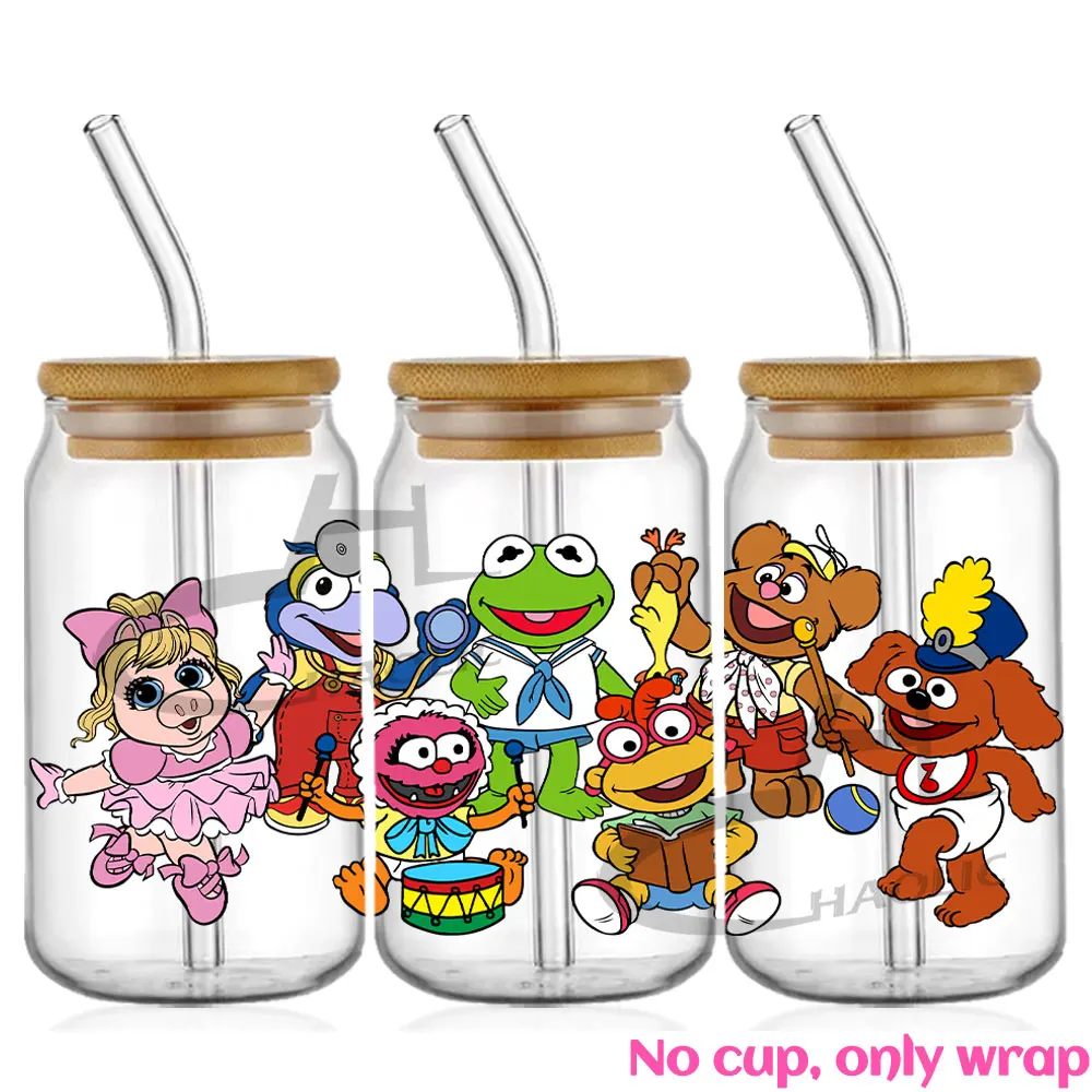 80s Vintage Cartoon UV DTF 16oz Cup Wrap Libbey Glass Plastic Can Wraps Selfadhesive Sticker Ready to Ship Not Included