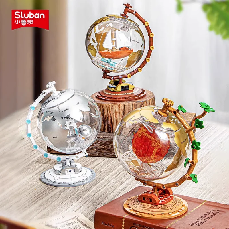SLUBAN глобус серии строительные блоки ручной работы вращающийся дизайн кукла