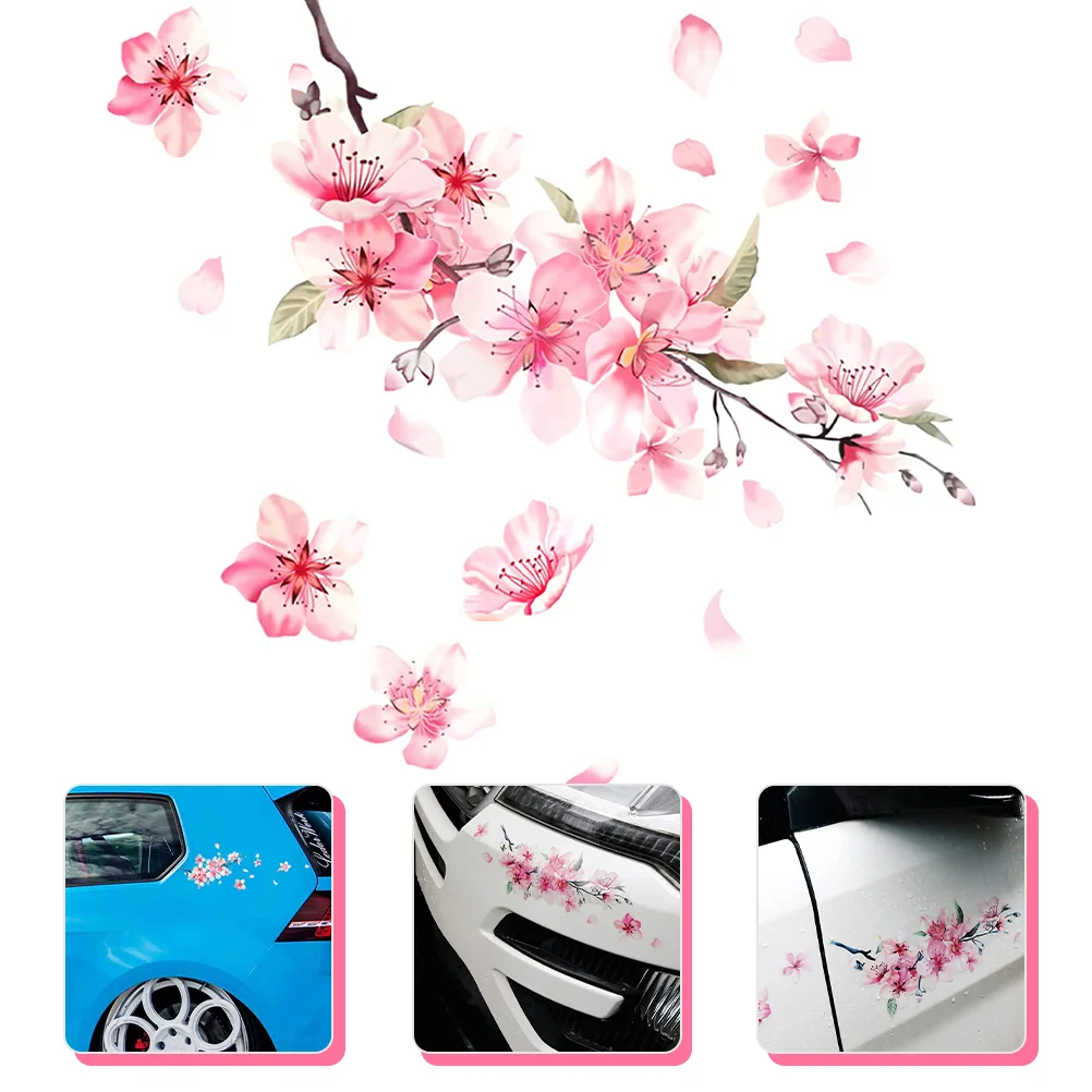 

Cherry Blossom Car Sticker Stickers Decals Flower Motorcycle Blossoms Hood Pink Auto Exterior Decor