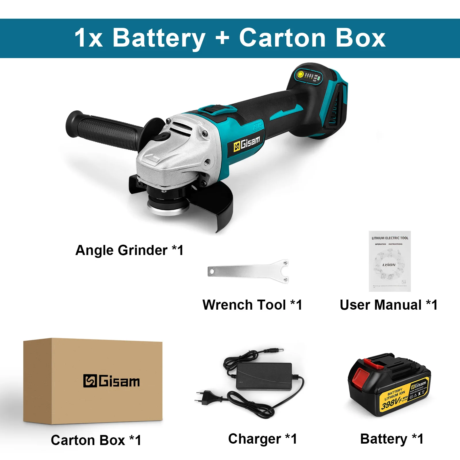 

Бесщеточная угловая шлифовальная машина Gisam 125 мм для аккумулятора Makita 18 В