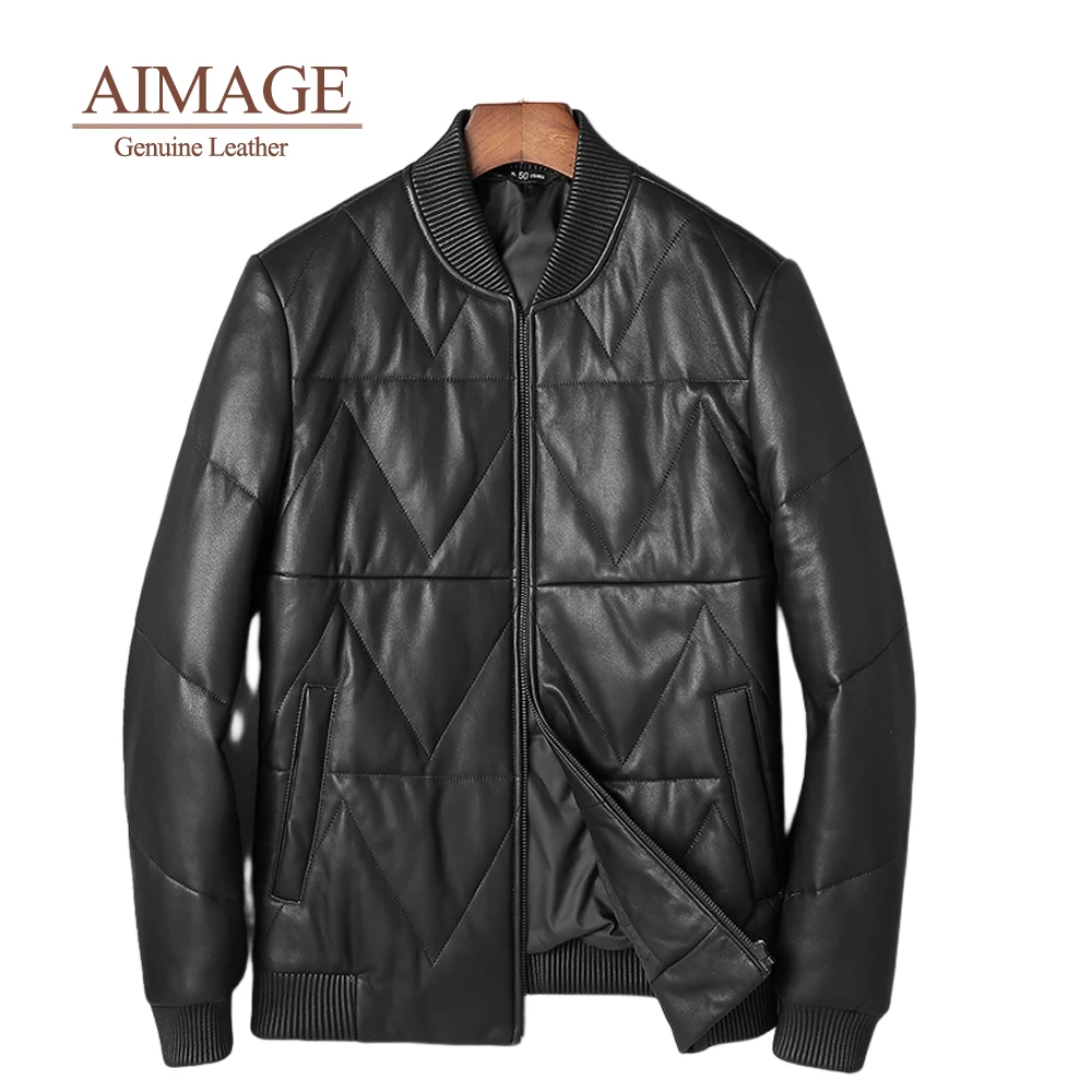 

Sheepskin Leather Men Overcoats Down Warm Jackets Zipper Chaqueta Top Gun maverick Breathable Warm Vintage Motorcycle PY443