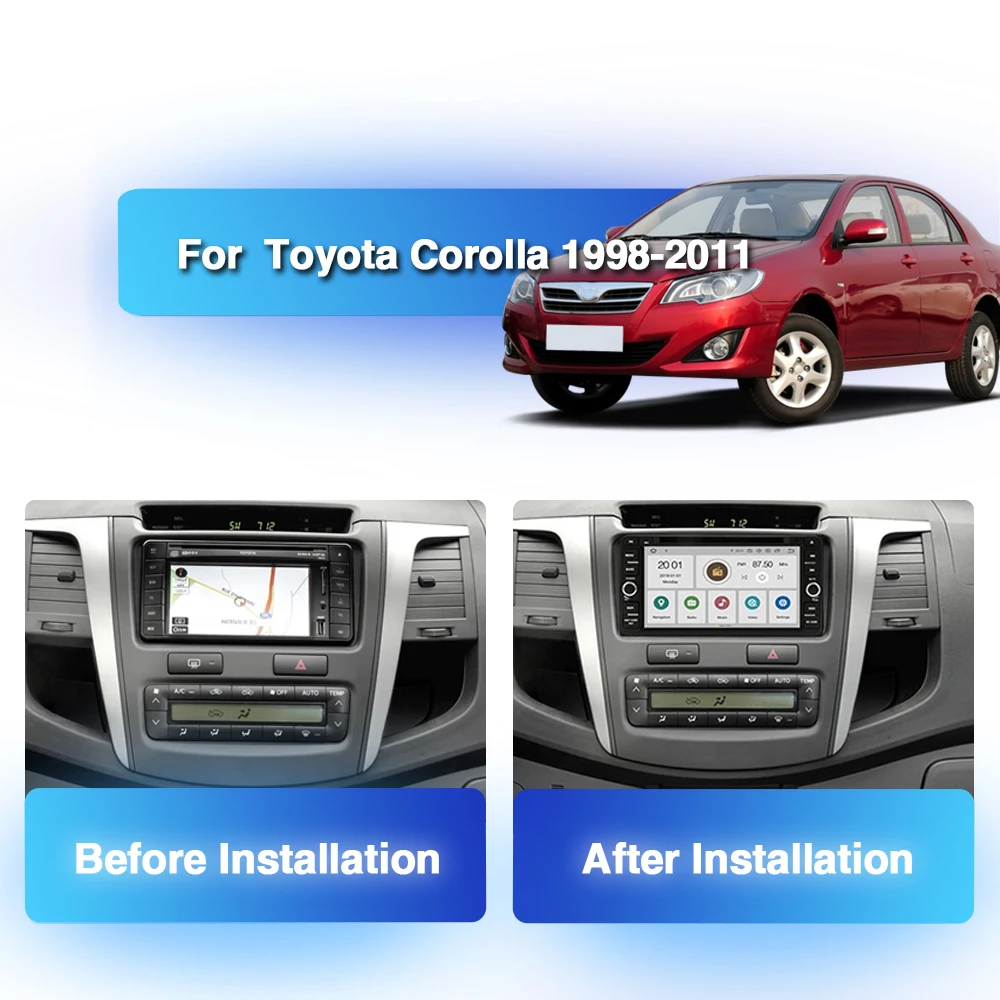 Универсальный автомобильный DVD-плеер Carplay 2din Android 11 для toyota COROLLA Hilux VIOS CROWN модель