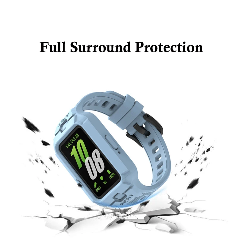 Фото Ремешок и чехол для смарт-часов Samsung Galaxy Fit 3, силиконовый сменный бампер-накладка для Samsung Galaxy Fit 3 №2