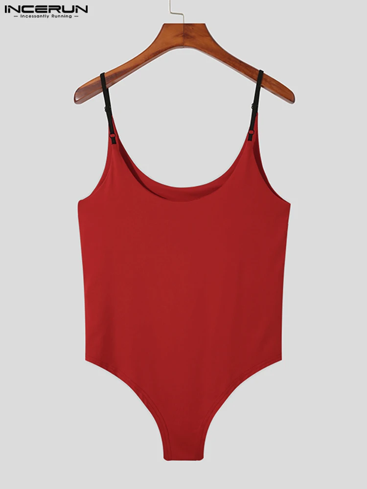 Stylish Breathable Homewear Men Solid Color Jumpsuit Furnishing Sleeveless Sling Triangle Male Sexy Leisure Bodysuit S-5XL 2023