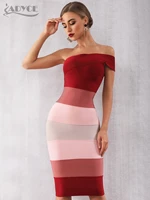 adyce 2022 new summer women one shoulder bandage dres sexy sleeveless mid calf bodycon club celebrity evening runway party dress