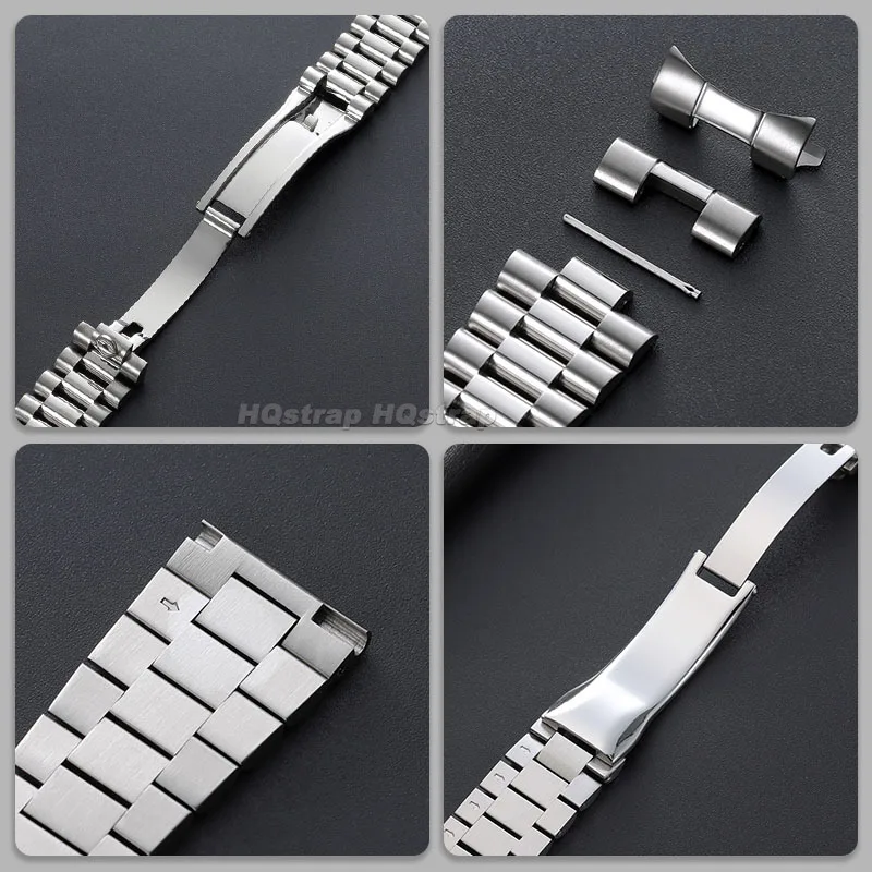 Фото Ремешок для часов из нержавеющей стали 304, 20 мм, 21 мм, 22 мм, для Rolex, металлический ремешок DATEJUST, браслет с изогнутым концом, браслет со складной пряжкой №5