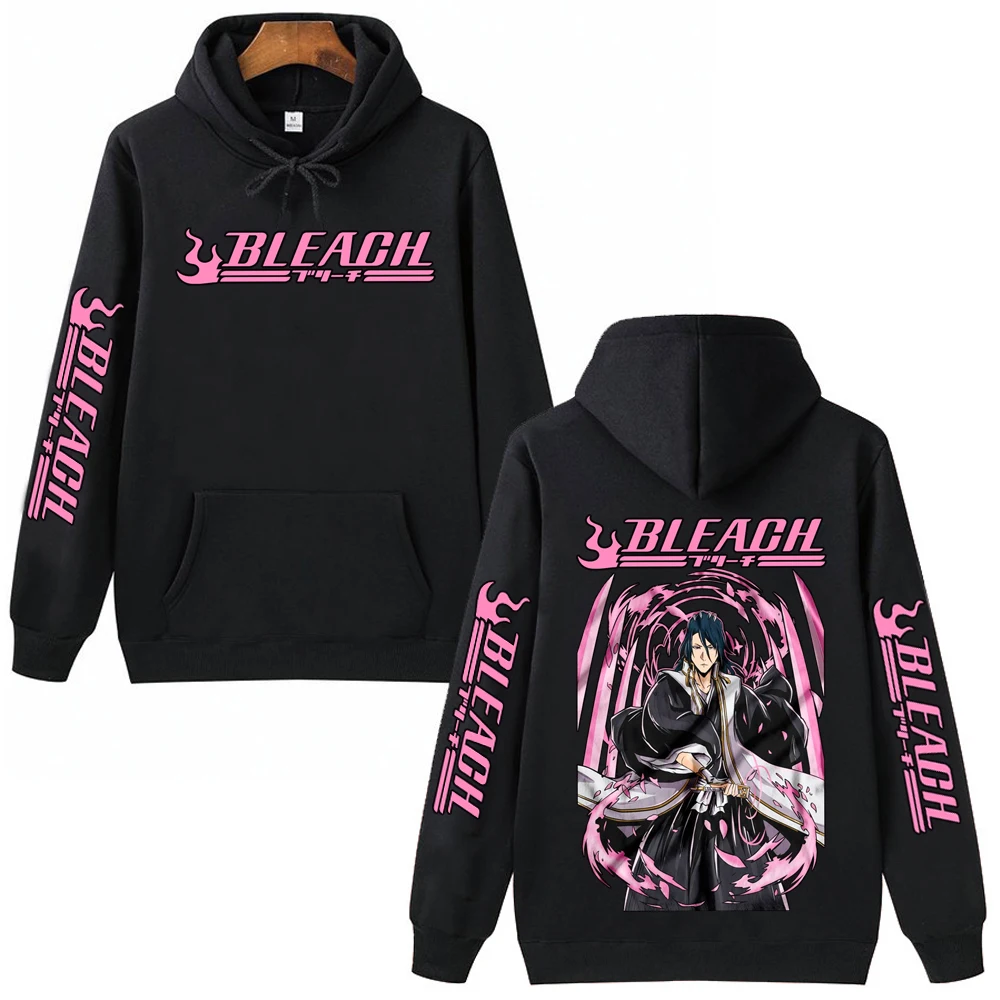 

2023 Hot Anime Bleach Byakuya Kuchiki Hoodie Man Woman Harajuku Pullover Tops Streetwear Fans Gift