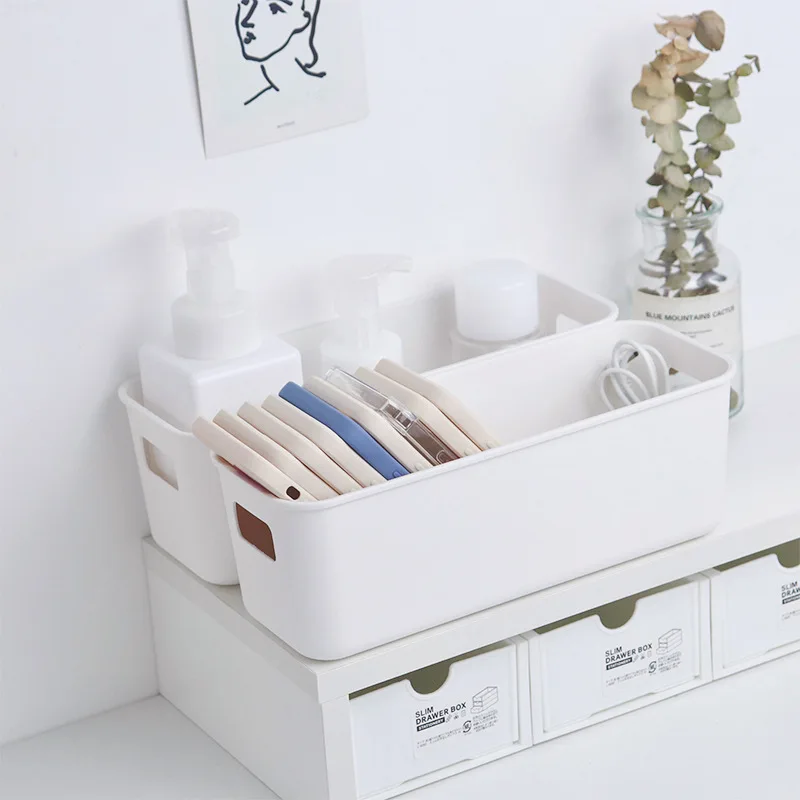 

Ins Cute Mobile Phone Case Storage Box Cosmetic Mask Organizer Basket Student Dormitory Storage Box Desktop Sundries Jewelry