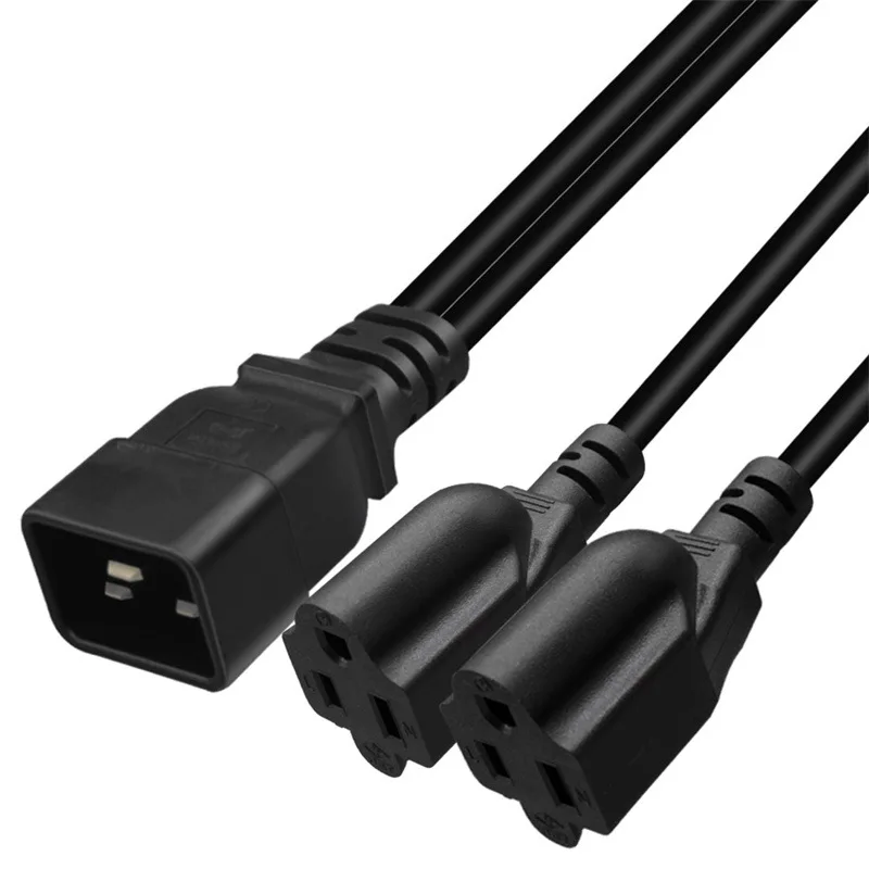 Y-разветвитель IEC 320 C20 Удлинительный кабель переменного тока к двойному