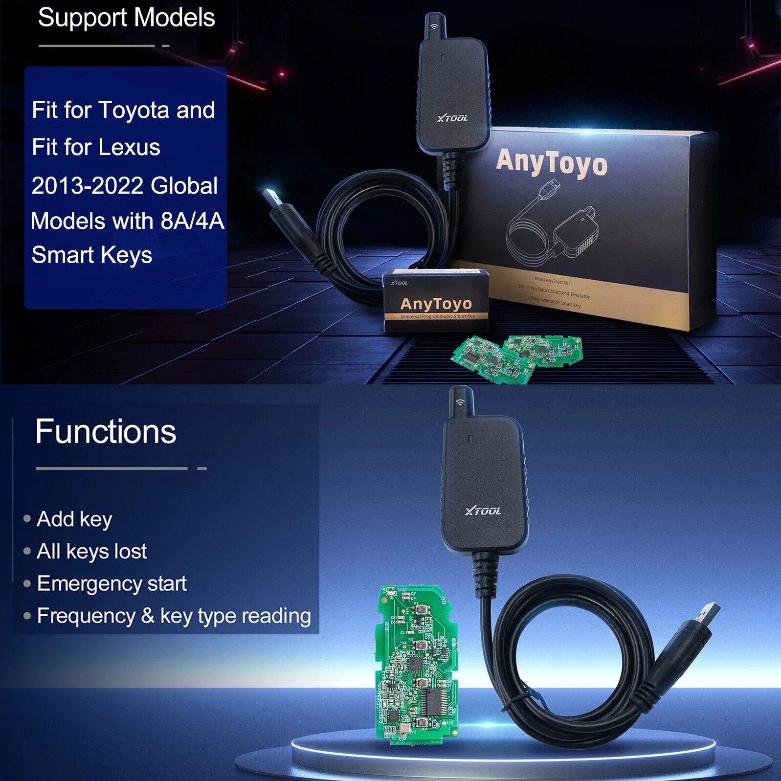 XTOOL X100MAX Полный комплект программатора ключей для восстановления при полной утере ключей с KC501, KS1, SK1, M822 (art.: 3920dc644f08d) - 3920dc644f08d