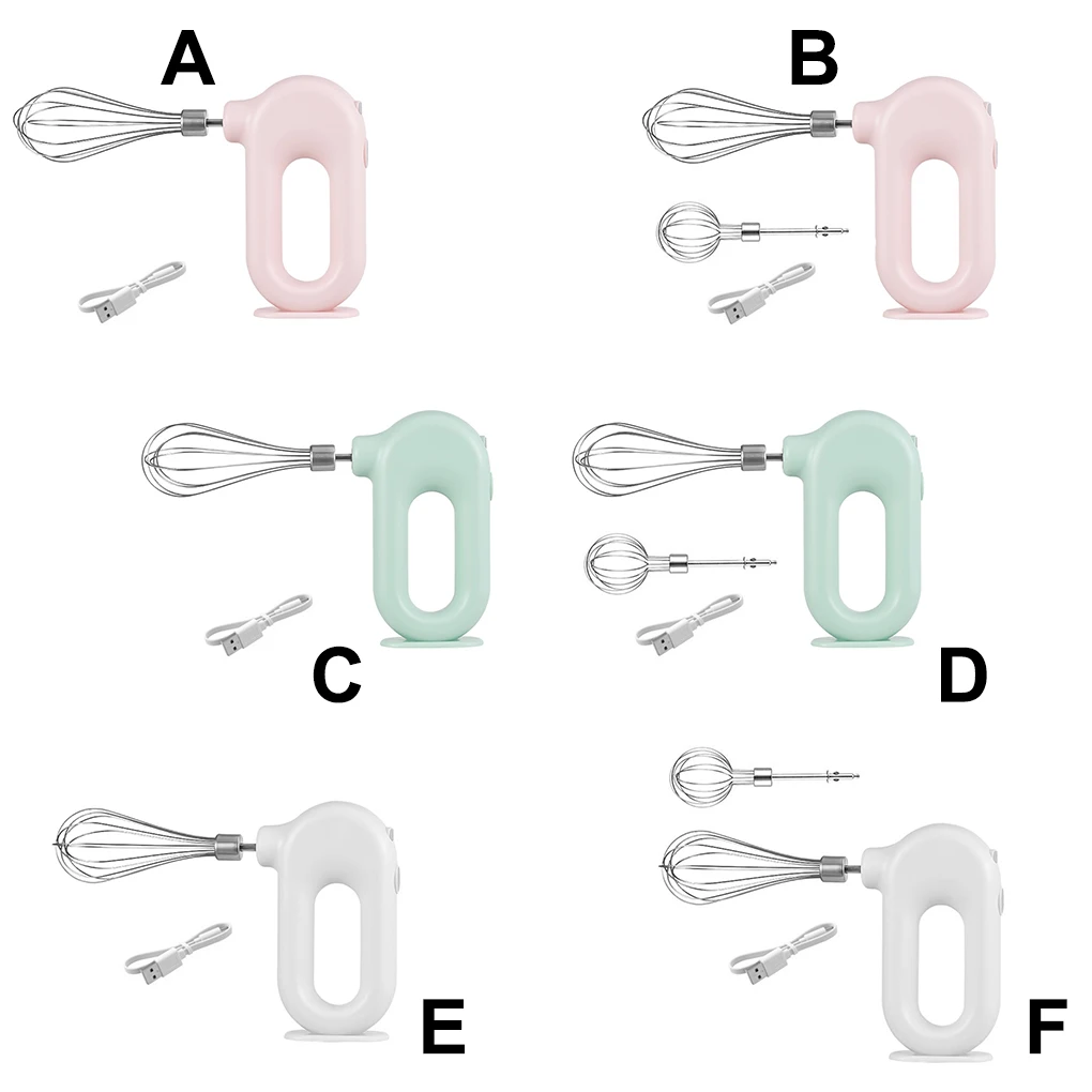 Frother Electric Rechargeable Egg Mixer Blender  Pink  Double Sticks