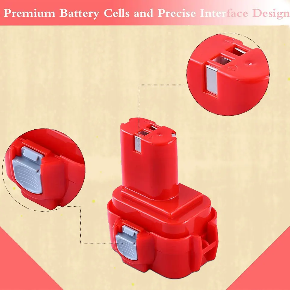 

12800mAh 9.6V pa09 replacement battery compatible with Makita 9.6V battery 9100 9120 9122 192595-8 192596-6 192638-6 192697-a