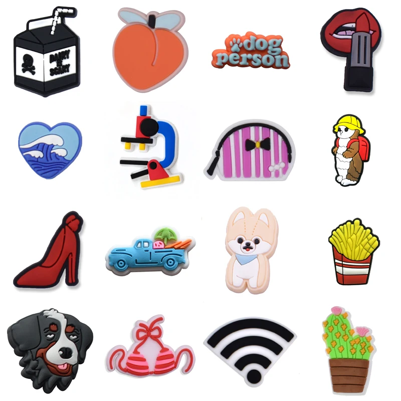 

Single Sale 1Pcs PVC Shoes Charms for Croc DIY Accessories Wristband Slipper Decoration Pins Kids Adult X-mas Gifts