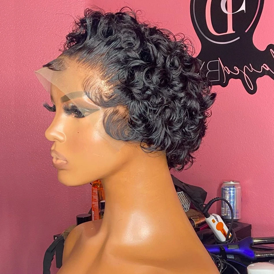 

Wet And Wavy Lace Wig Deep Wave Human Hair Wigs For Women Human Hair Malaysian Remy 13X1 HD Transparent Hairline 250% Density