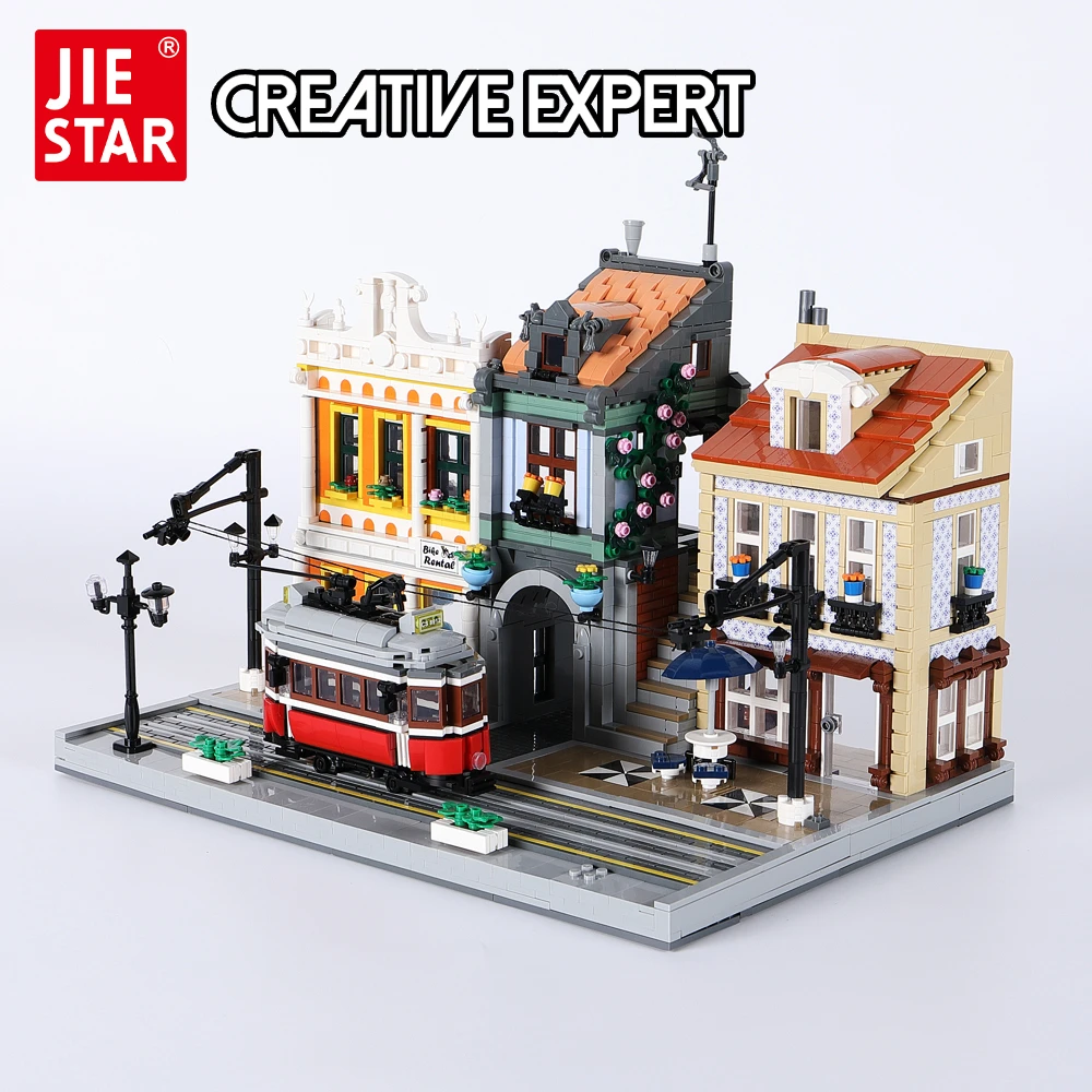 89132 JIESTAR креативный эксперт город Moc Street View Восточная поездочная станция кирпичи