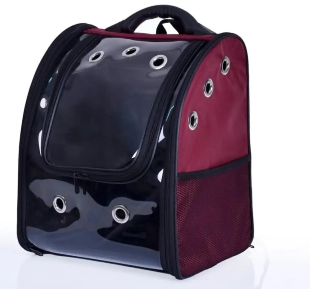 Рюкзак переноска для кошек и собак Сумка с астронотом бордовый|Аксессуары собак|