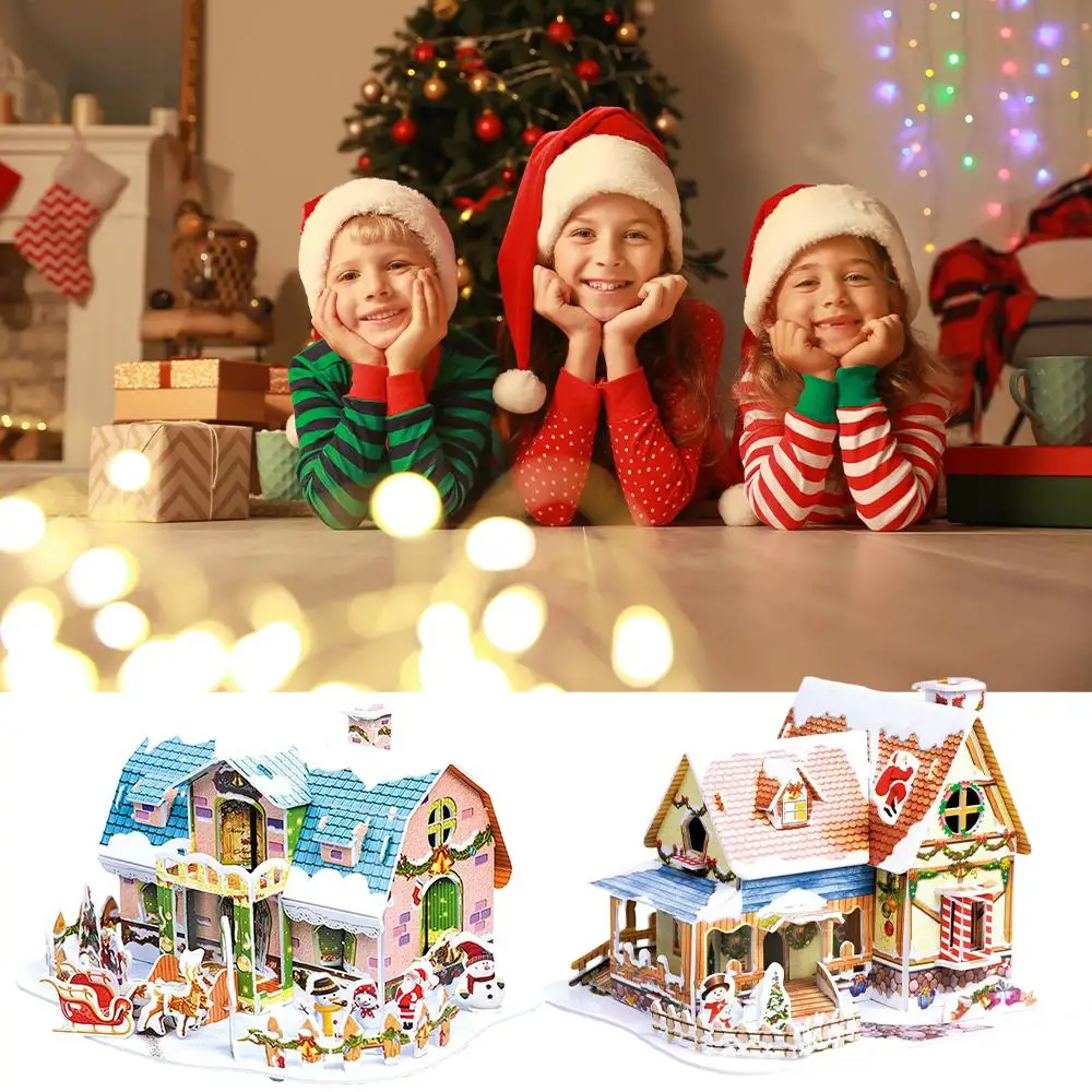 

3D пазл, модель из бумаги, сборная игрушка, сельская вилла, детский праздник, подарок на день рождения, игрушка «сделай сам», бунгало, Рождество, B5P3