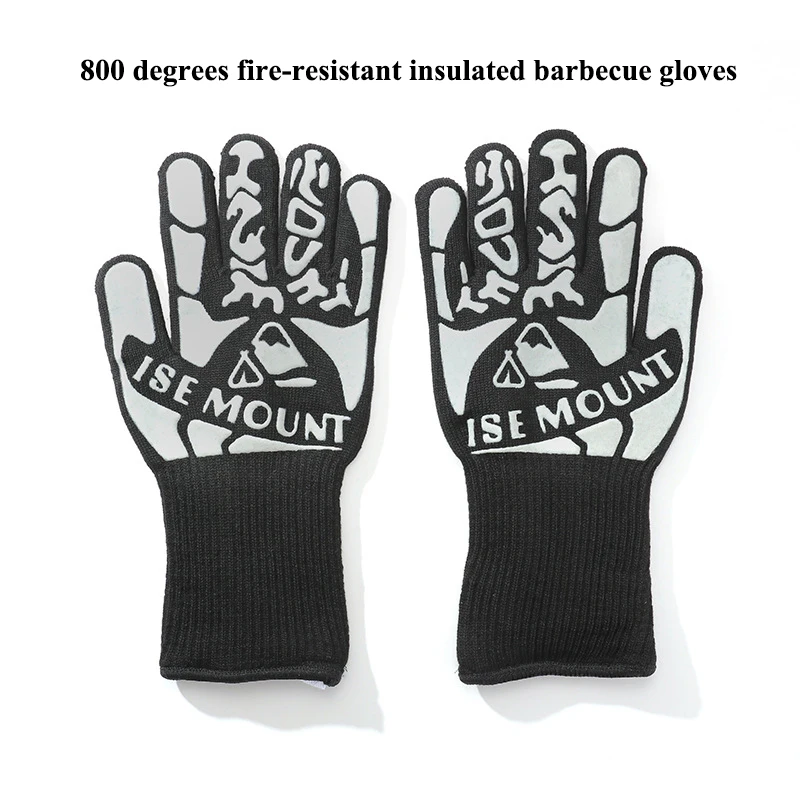 

High Temperature Resistance Barbecue Gloves 500-800 degrees Heat Resistant Grilling Gloves Silicone Non-Slip Oven Gloves