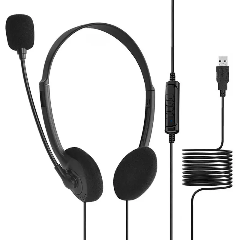 Gaming Noise Cancelling Microphone Wired Headphones Universal USB Headset Gamer Earphone With Mic For Laptop PC Computer