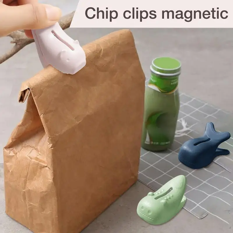 

Bag Clips Serrated Leakproof Magnetic Sealing Clip Food Clips Chip Clips 3pcs clothspins for Snacks Bread Dried Fruit Coffee bag