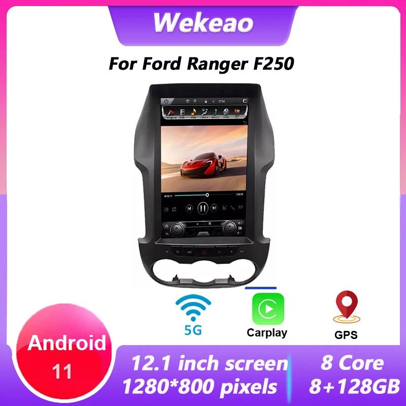 Wekeao 12.1 Inch Vertical Screen Tesla Style Android 11 For Ford Ranger F250 Car Radio Automotivo GPS Multimedia Player Carplay