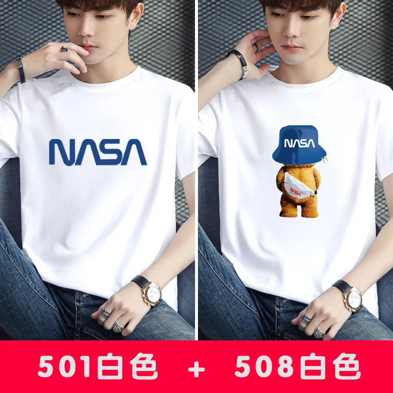 

Мужская хлопковая футболка с коротким рукавом New Co, Повседневная модная свободная облегающая футболка с коротким рукавом, лето 2023