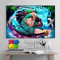 luffy one piece 1000 piece jigsaw puzzles cartoon anime roronoa zoro puzzle paper decompress educational family games toys gifts