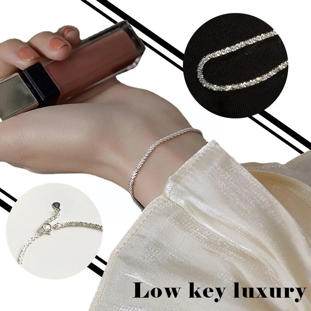 

Модный Блестящий серебряный браслет, блестящие ювелирные изделия, элегантные аксессуары, браслет, кольцо, изысканный, простой, изящный, Жен...